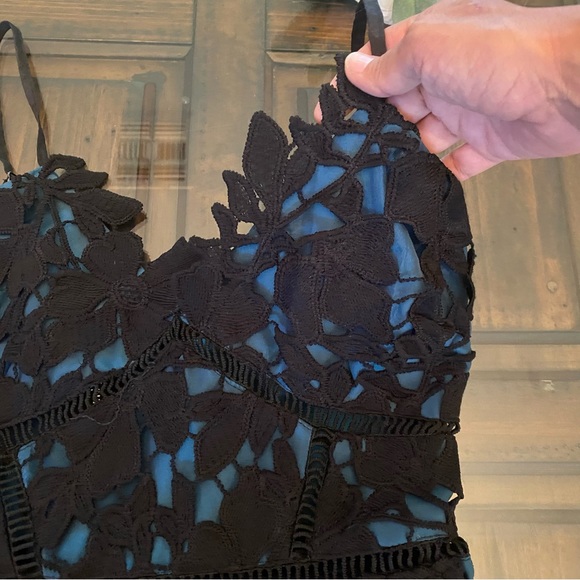 Romeo Juliet Couture Teal and Black Lace Dress size M - Picture 11 of 15